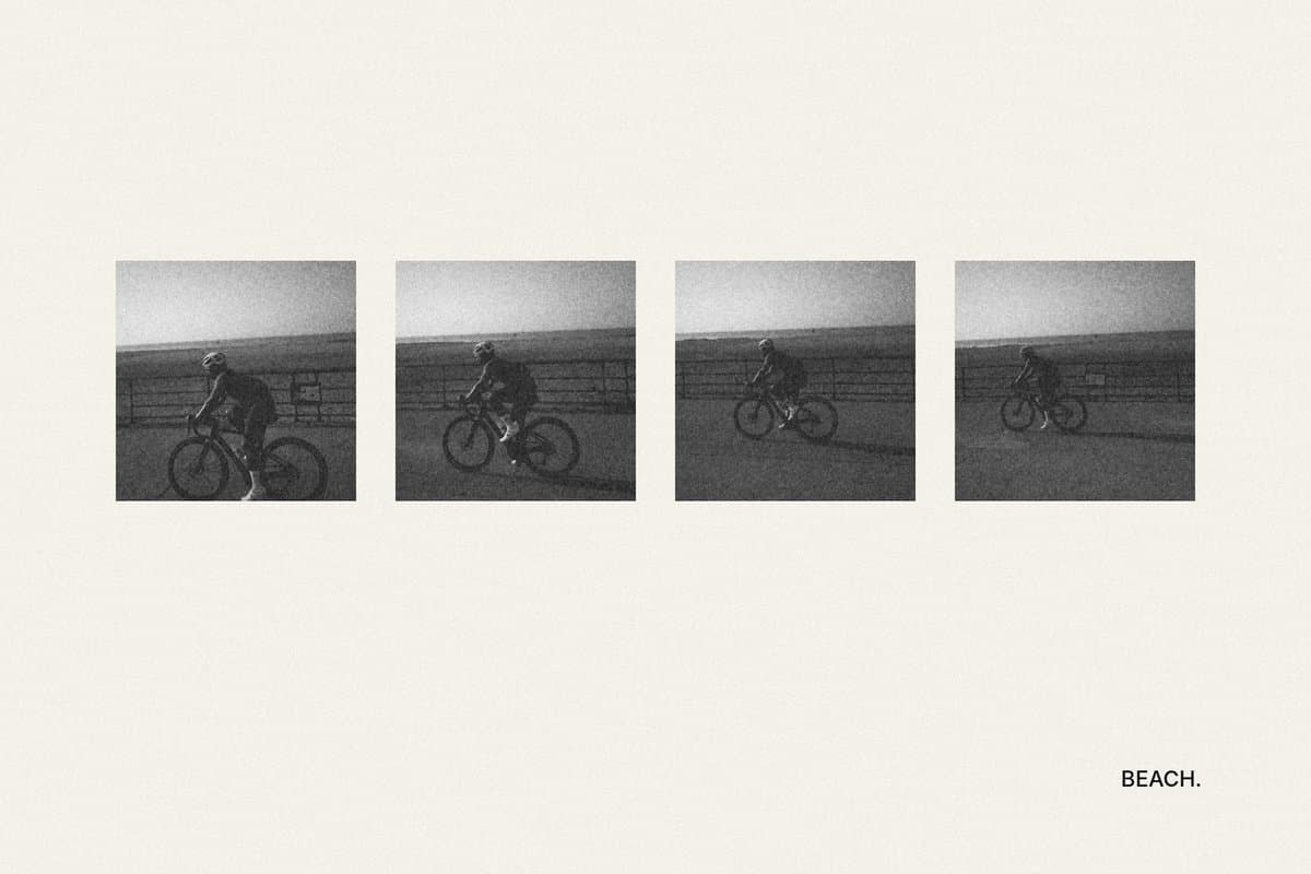 BEACH. postcard, four frames in a row